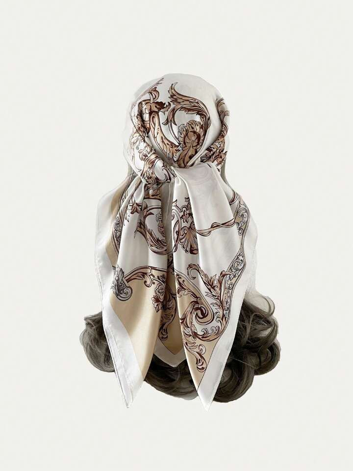 1pc Simple Printed 90s Scarf, New Spring-Autumn Headband For Women, Versatile Waistband/Bag Acces... | SHEIN