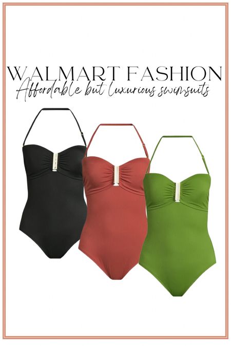 This Walmart fashion swimsuit is only $36 but feels like one you would pay over $100 for. It is the most luxurious, buttery, soft, ribbed material. The gold medal detail is a gorgeous touch! Runs true to size.

Walmart fashion. Walmart swim. Sofia Vergara. LTK under 50. 