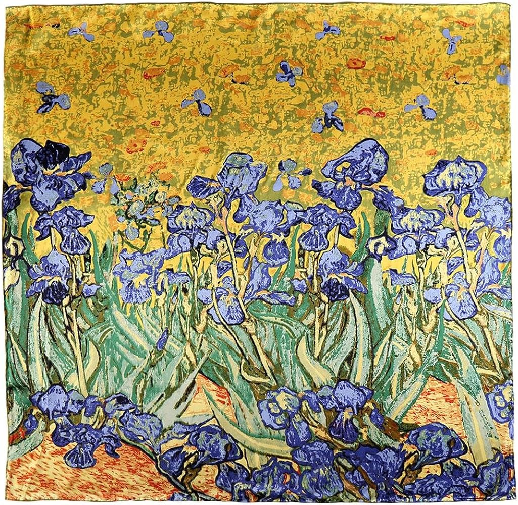 Large Square Charmeuse Silk Scarf Classic Art Print | Amazon (US)