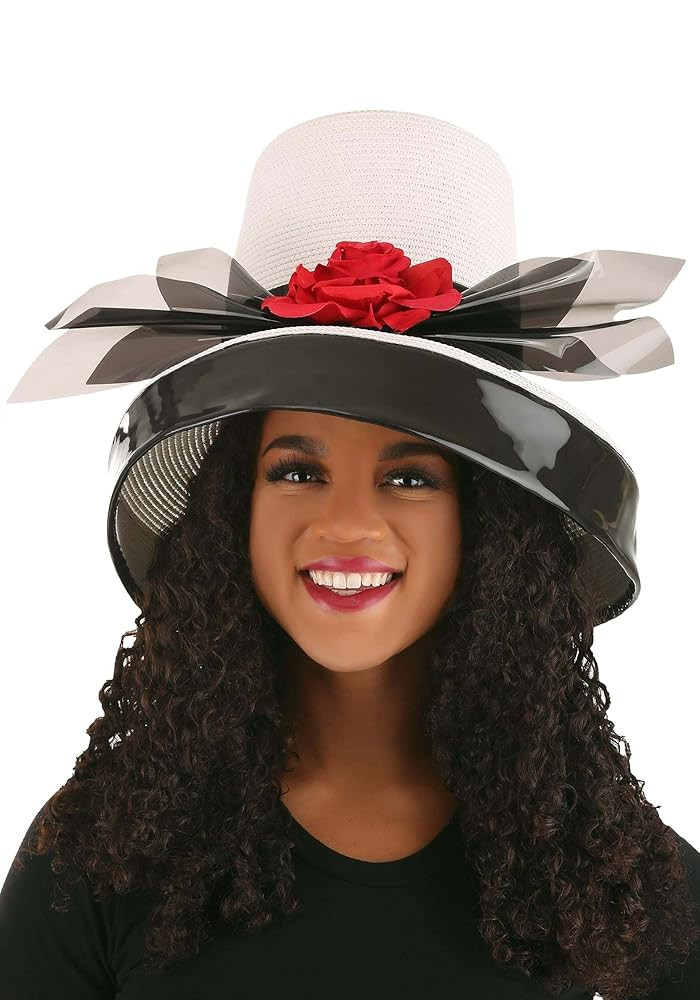 Clueless Dee's Women's Straw Hat with Faux Leather Brim & Vinyl Bow - Officially Licensed 90s Fas... | Amazon (US)