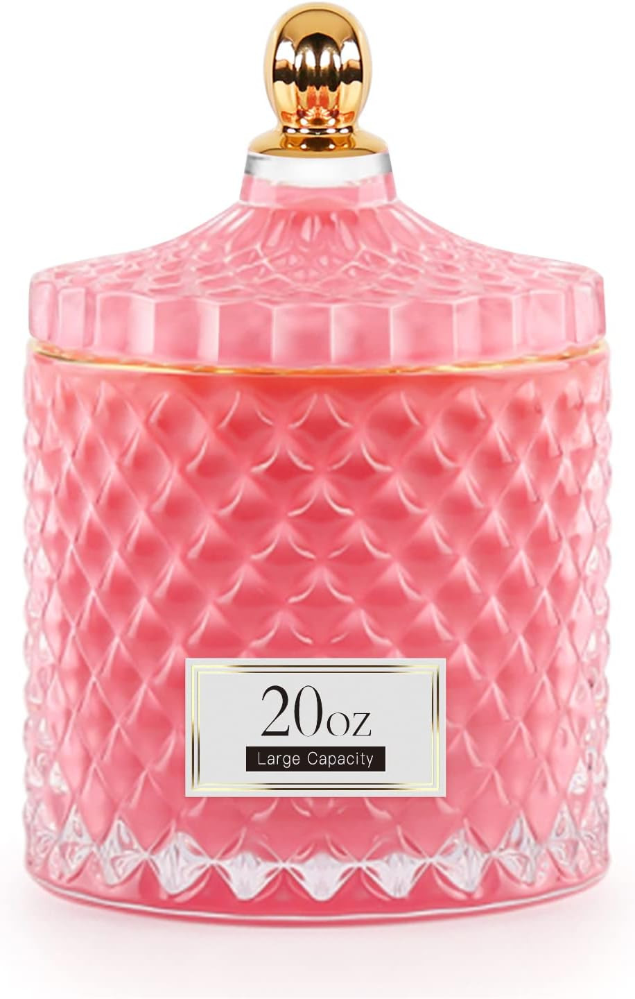 ALAMHI Candy Jar Candy Dish with Lid, Apothecary Jars with Lids for Bathroom Pink Decor Aesthetic... | Amazon (US)