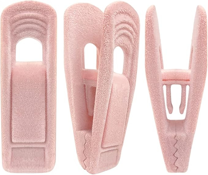 Light Pink Velvet Hangers Clips 20 PCS, Non-Slip Velvet Clip for Pant Skirt Velvet Hangers, Stron... | Amazon (US)