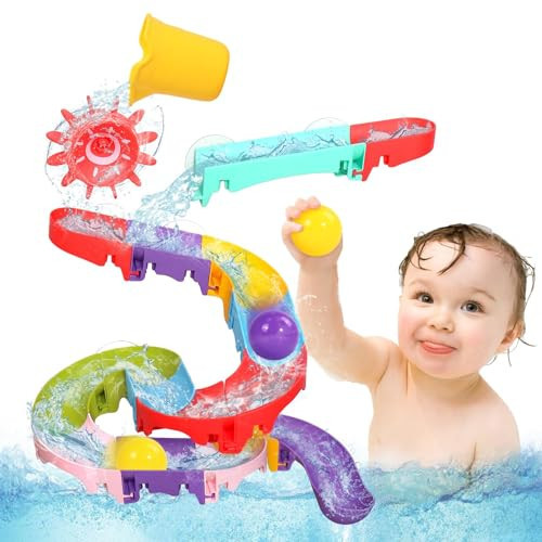 Fajiabao Toddler Bath Toys for Kids Ages 1-3 2-4 Bathtub Toys DIY Slippery Slide Track Fun Baby Shower Toys Birthday Gift for Boys Girls Bath Time 1 2 3 4 5 6 | Amazon (US)