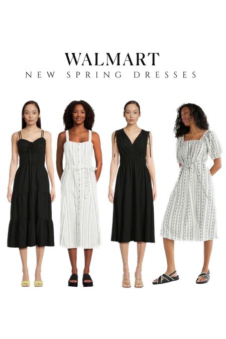 New black and white dresses under $25 ✨ Walmart fashion black dresses smocked dress Walmart time and tru new arrivals 

#LTKstyletip #LTKfindsunder50 #LTKsalealert