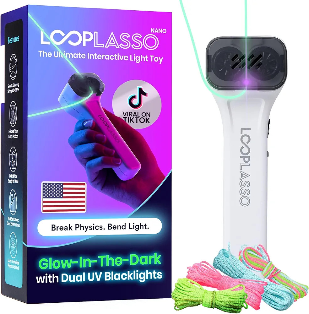 Amazon.com: Loop Lasso® Nano - The Original Glow-in-The-Dark String Shooter Toy - Built-in UV Bl... | Amazon (US)