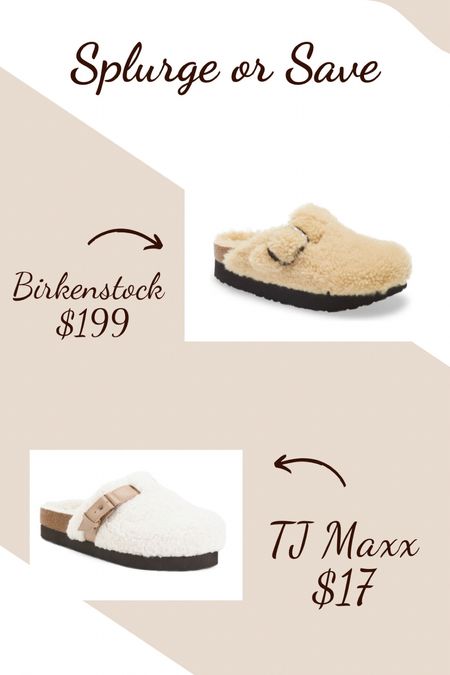 Splurge vs save
Slippers 
Sherpa slippers 
Birkenstock 
TJ Maxx  

#LTKsalealert #LTKstyletip #LTKshoecrush