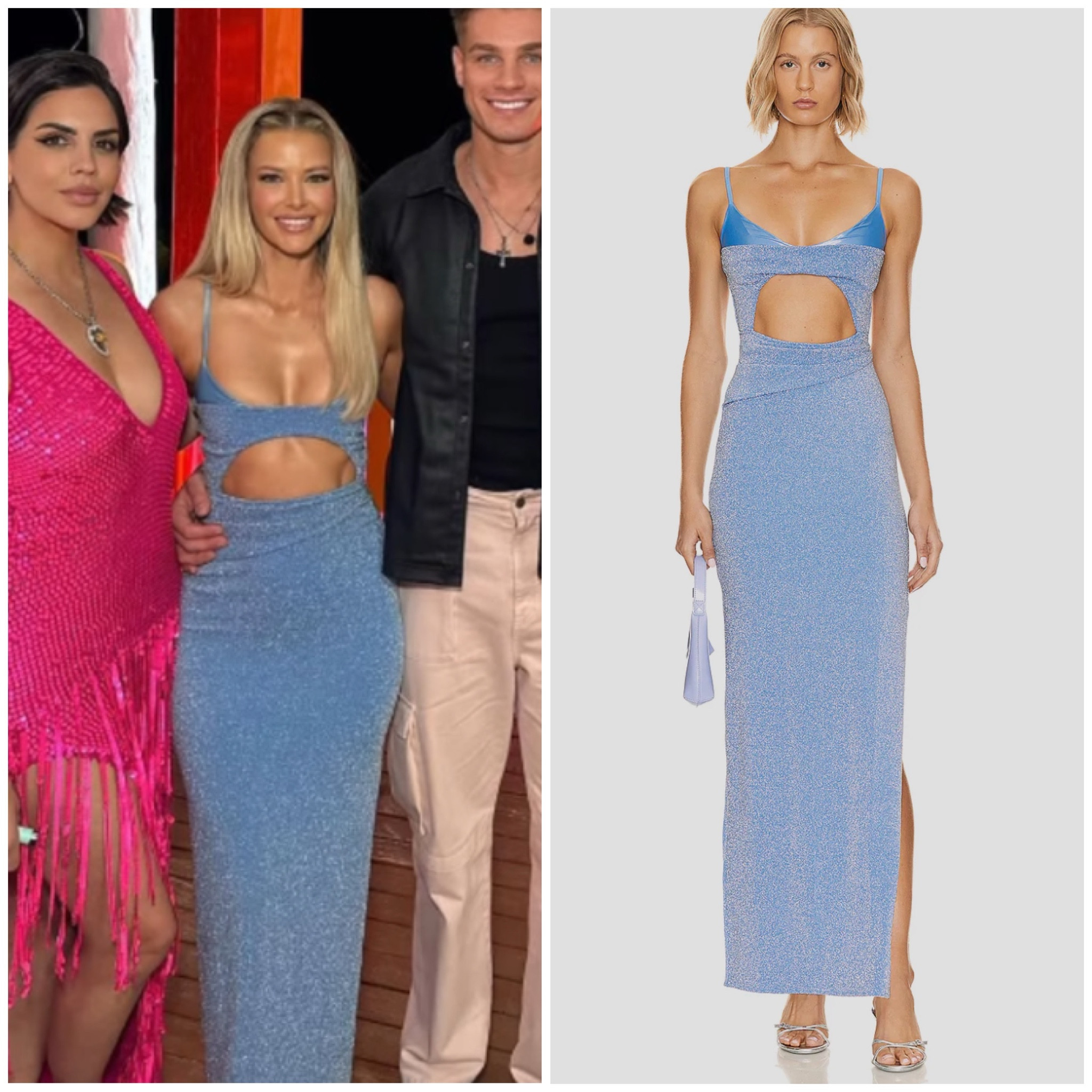 Ariana Madix’s Light Blue Cutout Sparkle Dress on Love Island Aftersun 📸 = @arianamadix styled by @emilymen