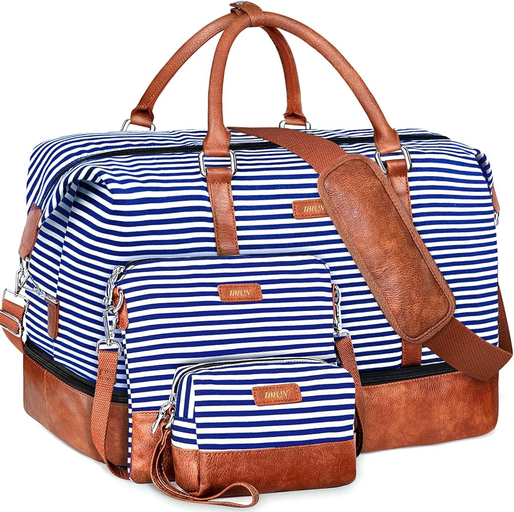 IBFUN Weekender Bags for Women - 21" Travel Duffle with Shoe Compartment - Carry On Overnight Duf... | Amazon (US)