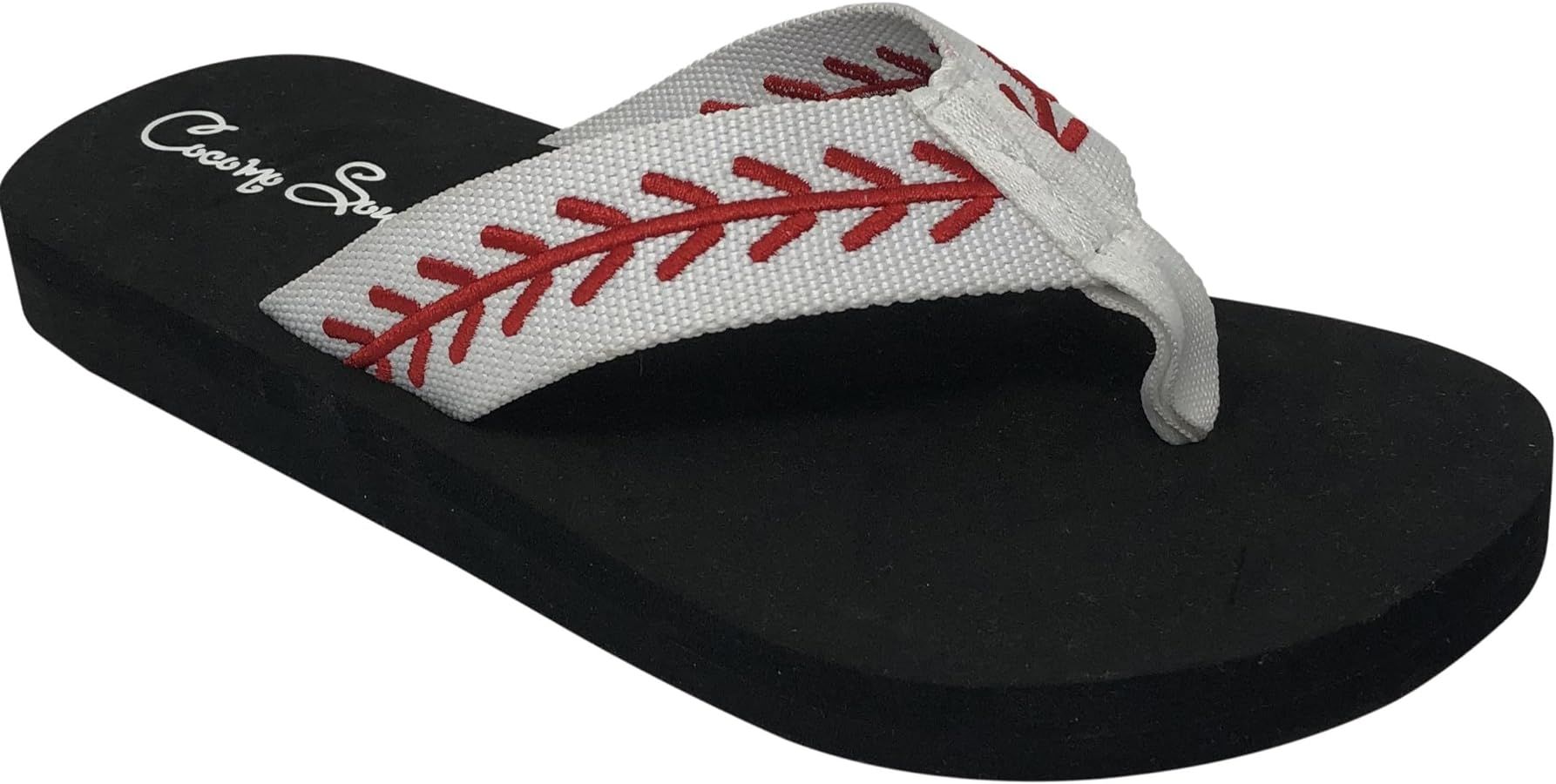 Cocomo Soul Baseball Flip Flops | Embroidered Baseball Flip Flops | Baseball Slippers | Baseball ... | Amazon (US)
