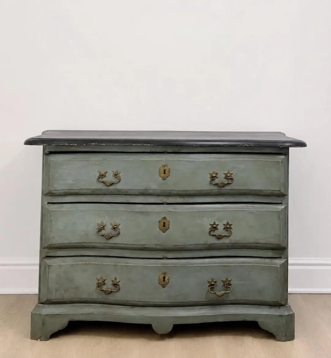 18th Century Swedish Gustavian Painted Chest of Drawers With Original Blue-Green Paint | Etsy (Global)