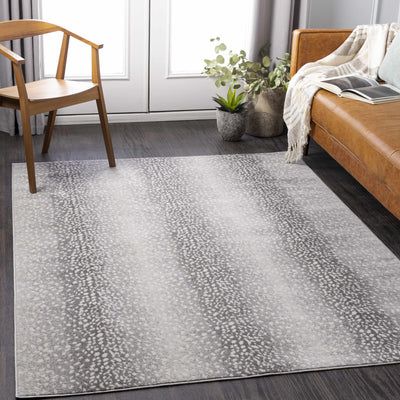 Pointblank Gray & Charcoal Leopard Print Rug | Boutique Rugs