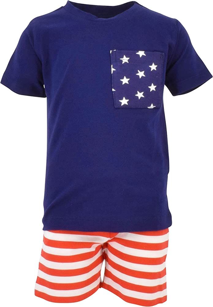 Unique Baby Boys Patriotic 4th of July 2-Piece Summer Outfit | Amazon (US)