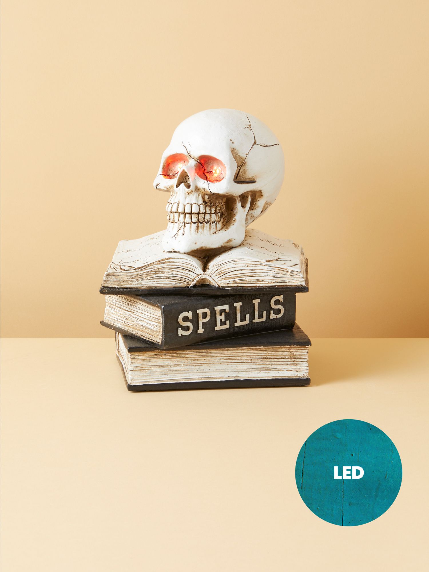 11in Led Skull On Book Decor | Seasonal Decor | HomeGoods | HomeGoods