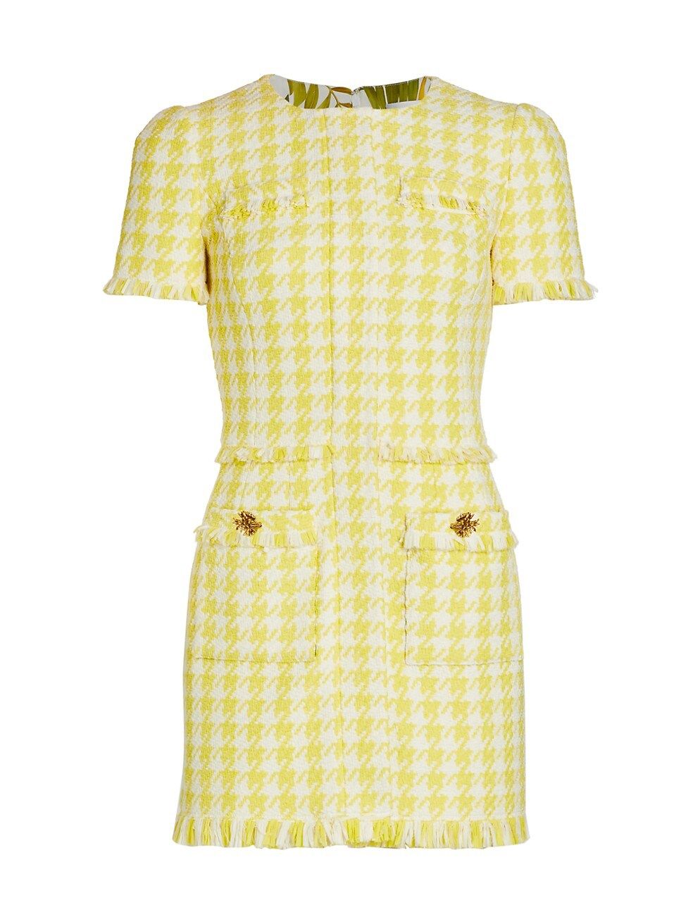 Mini Gingham Tweed Fringe Dress | Saks Fifth Avenue