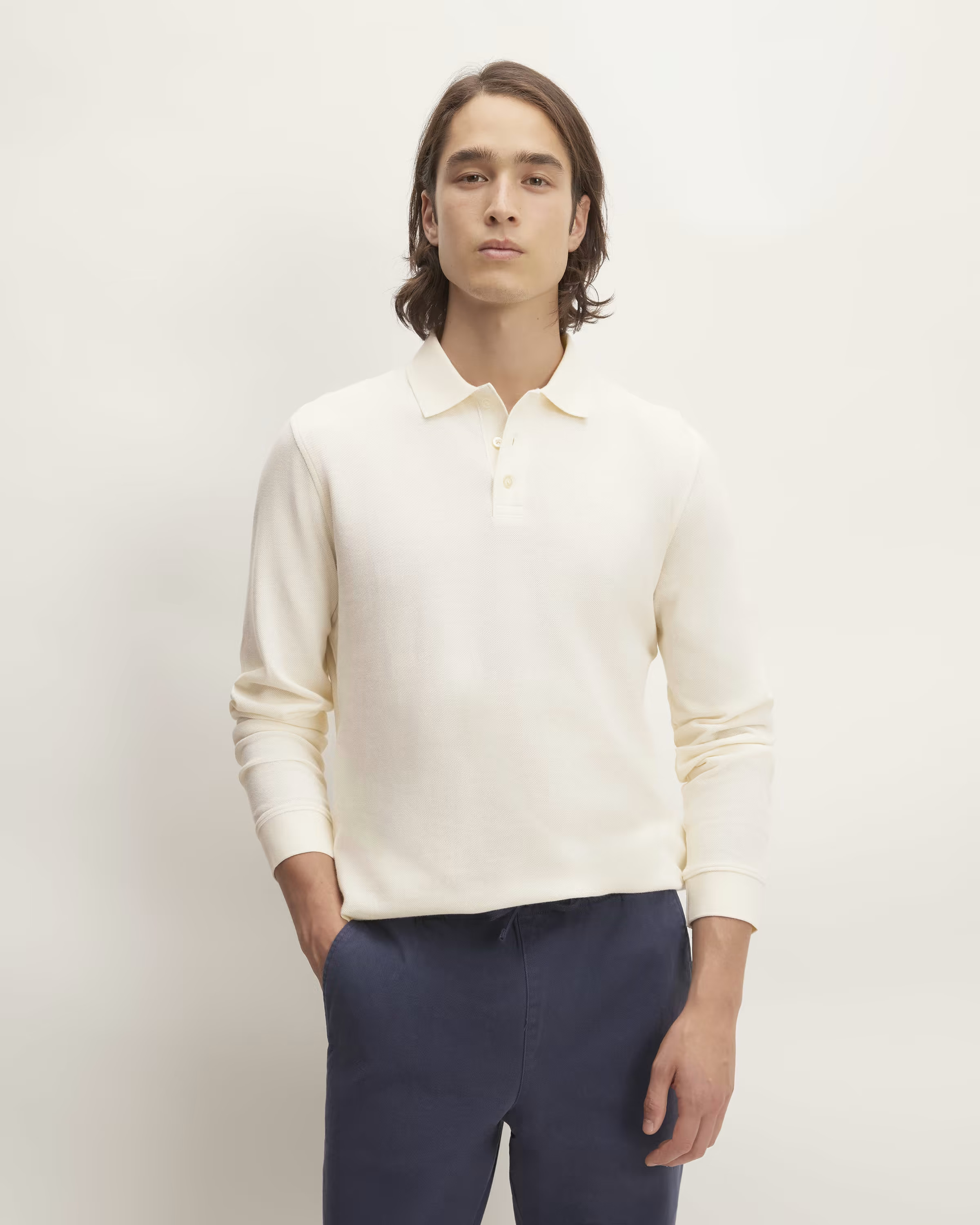 The Long-Sleeve Pique Polo | Everlane