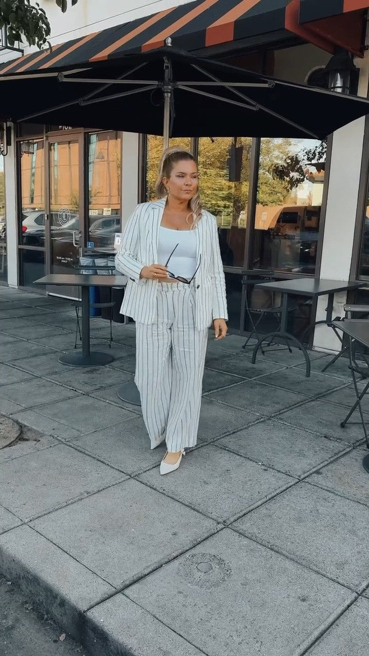 Found the perfect two-piece set for your neutral capsule wardrobe. I love how this striped blazer outfit can be dressed up with pointed heels or down with clean white sneakers. The fit is effortless and so flattering!

• Style Tip: Add a simple white bodysuit to keep the focus on the stripes.

XOXO,
Ana Randall💗

#SpringOutfits #NeutralAesthetic #CapsuleWardrobe #OldMoneyStyle #LTKstyletip #PinstripeTrend

#LTKspring #LTKgiftguide

#LTKWorkwear