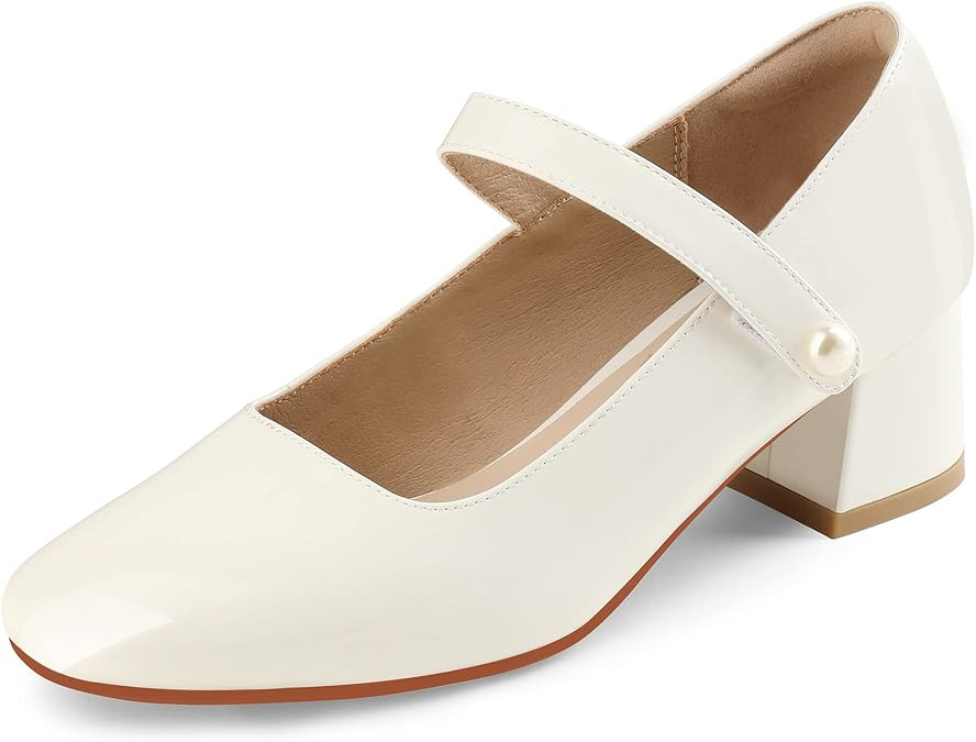 Naiyee Mary Jane Shoes Women Chunky Heel Ankle Strap Dress Shoes for Women Low Heels Close Rounde... | Amazon (US)