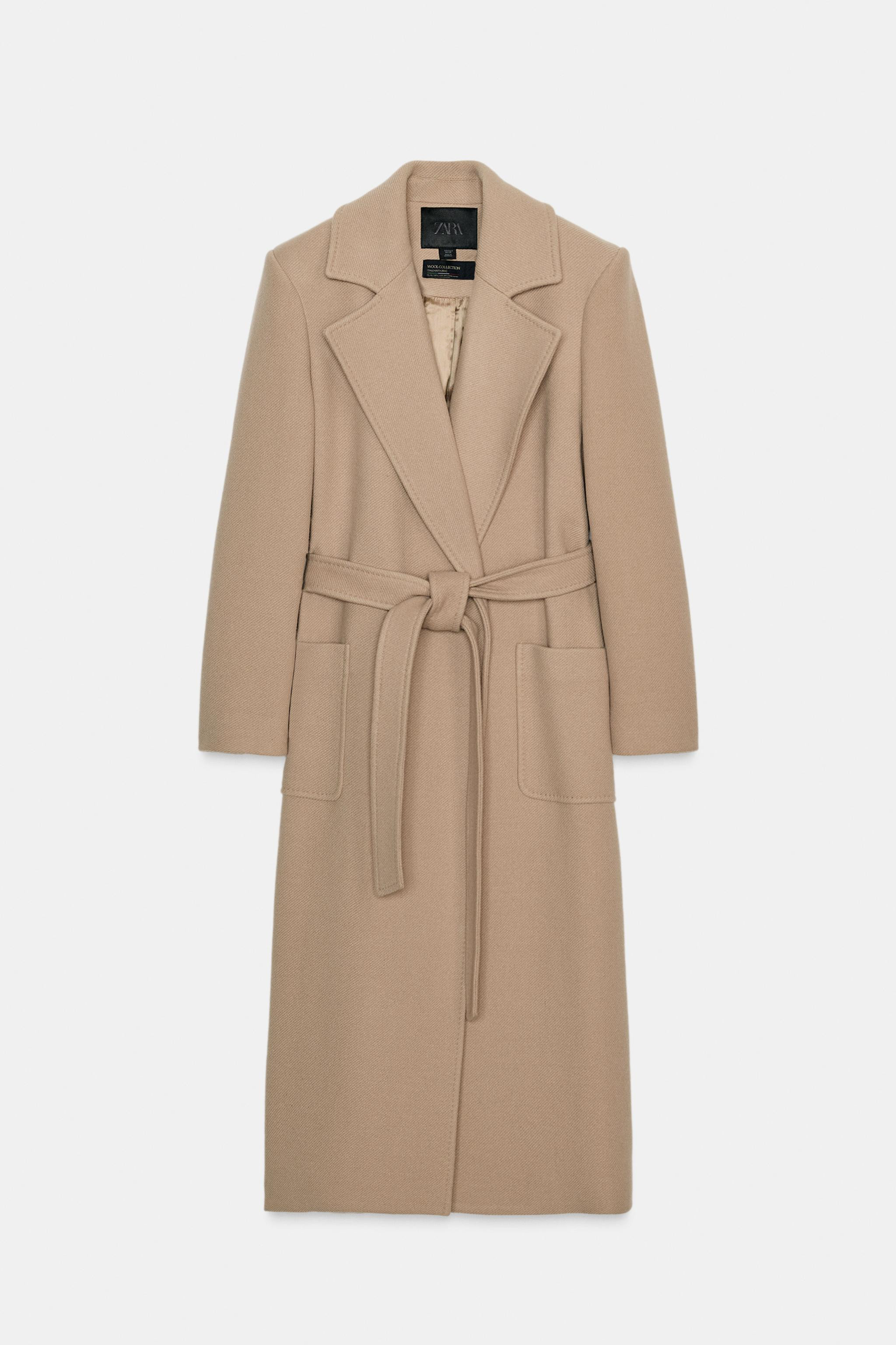 ZW COLLECTION WOOL BLEND BELTED COAT | Zara US