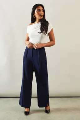 Trousers | Petite Side Split Flare Trousers | Wallis | Debenhams UK