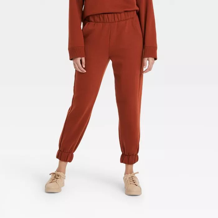 Women's High-Rise Pull-On All Day Fleece Ankle Jogger Pants - A New Day™ | Target