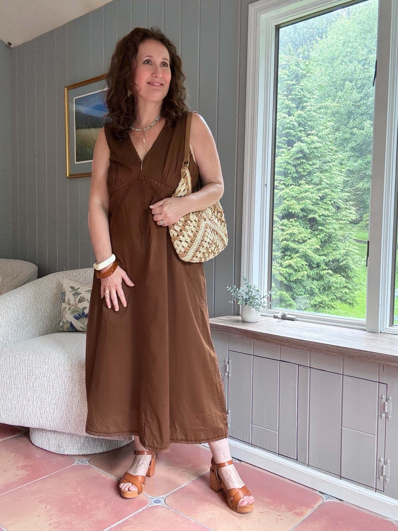 Summertime brown. This dress is cotton and very soft. In size large. Could use a medium

#LTKMidsize #LTKTall #LTKTravel