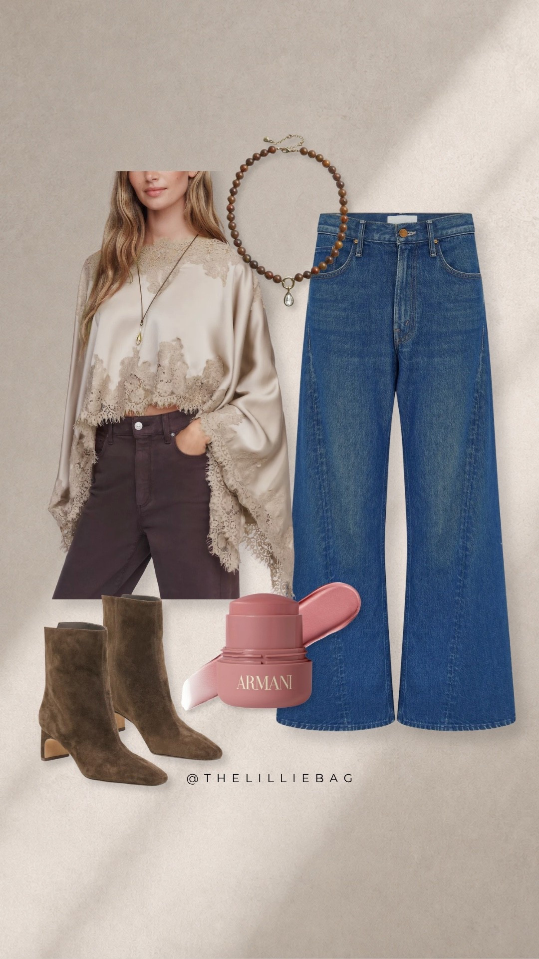 These are TRENDING this week 👀✨ The Armani Luminous Silk Cheek Tint in Dolci, Anthropologie Satin Lace Poncho + BaubleBar Janette Necklace are all showing up as top products — and I can see why. Paired them with wide-leg denim + suede boots for an easy fall look 🤎

Armani blush, Anthropologie poncho, BaubleBar necklace, fall outfit, wide leg jeans