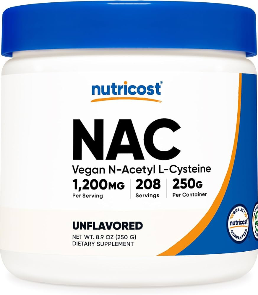 Nutricost N-Acetyl L-Cysteine (NAC) Powder 250 Grams - Vegan NAC, Non-GMO, Gluten Free | Amazon (US)
