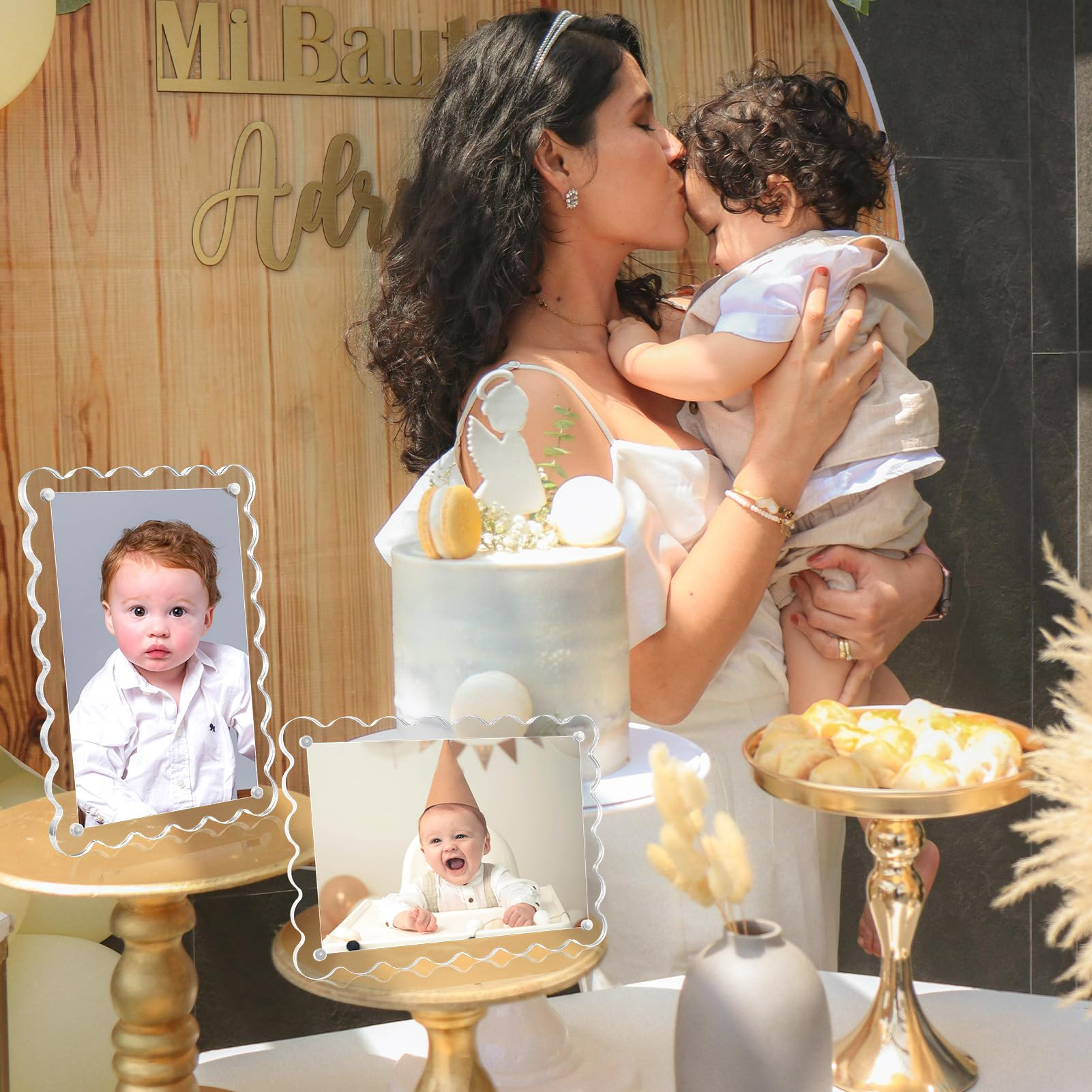 AetJxixee Acrylic Picture Frames 3 Pack 5x7 Scalloped with Detachable Brackets, Vertical and Hori... | Amazon (US)