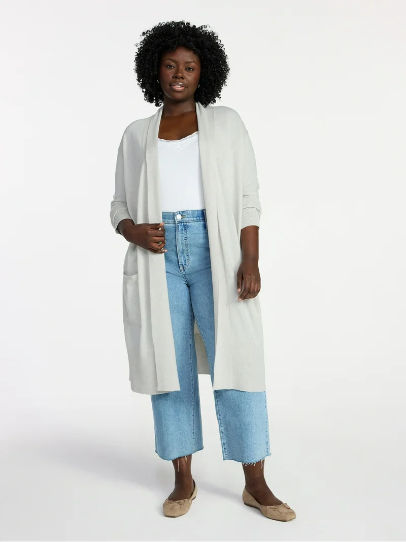 Terra & Sky Women's Plus Size Core Duster Cardigan, Sizes 0X-4X | Walmart (US)