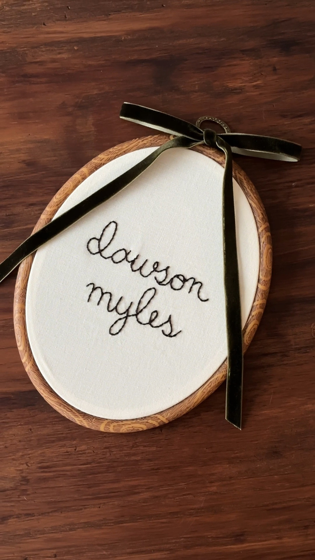 Personalized baby name embroidery hoop 🤍

#LTKHome #LTKvlog