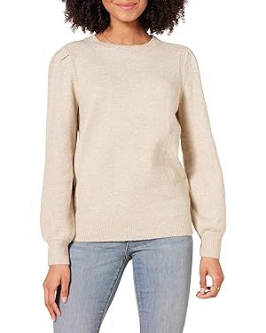 Amazon Essentials Women's Soft Touch Pleated Shoulder Crewneck Sweater | Amazon (US)