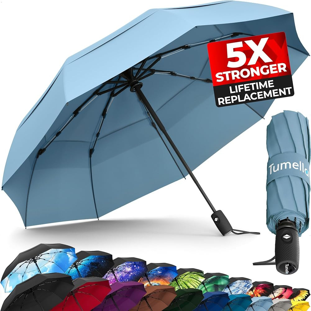 Strongest Windproof Travel Umbrella (Compact, 100MPH Wind-Tested), Light, Portable, One-Handed Us... | Amazon (US)