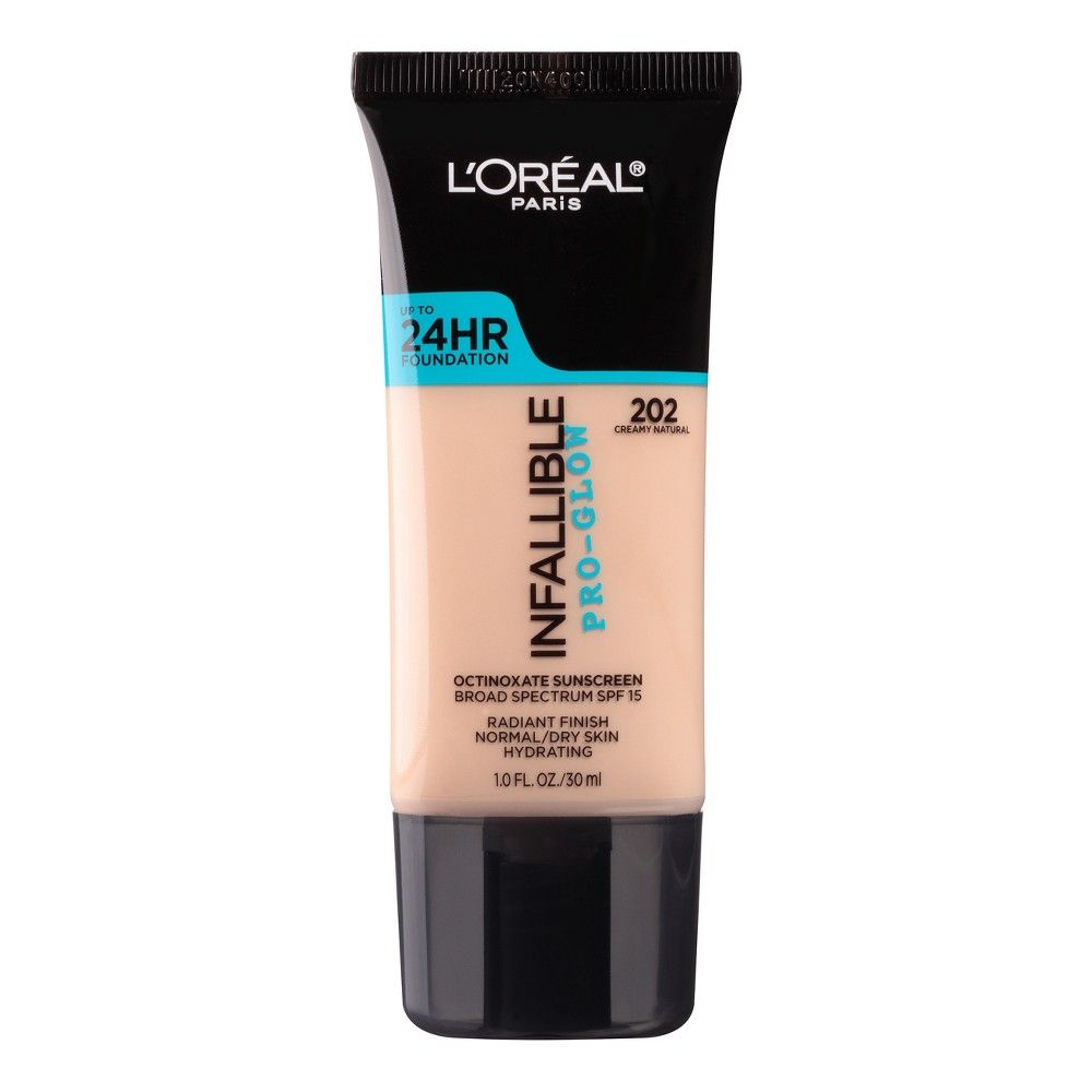 L'Oreal Paris Infallible Pro-Glow Foundation Normal/Dry Skin with SPF 15 - 202 Creamy Natural - 1 fl | Target