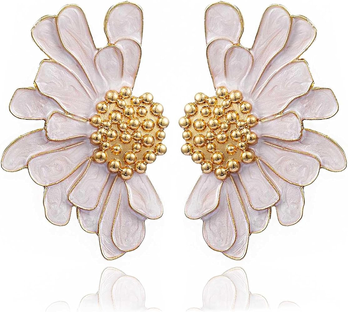Vintage Flower Stud Earrings Exaggerated Oversized Daisy Flower Earrings Statement Jewelry for Wo... | Amazon (US)