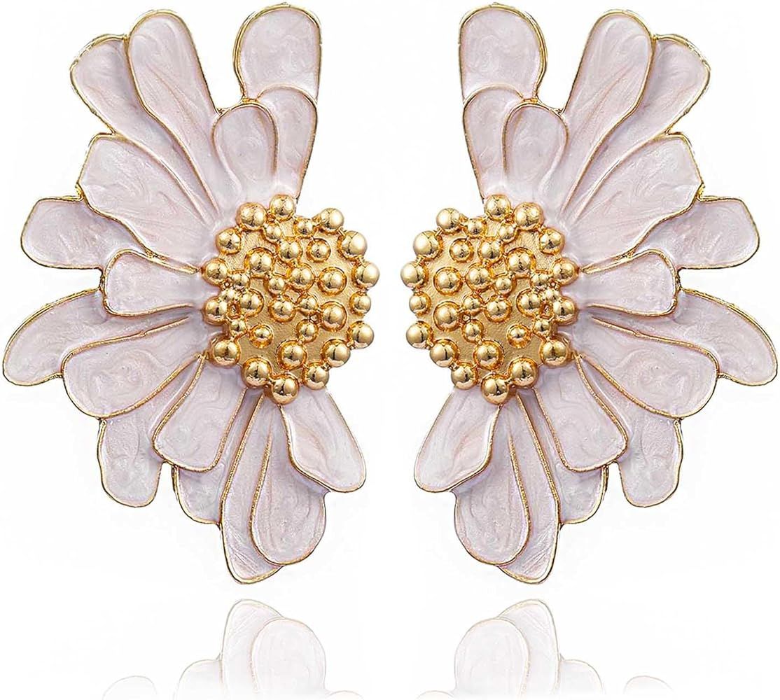 Aksod Vintage Flower Stud Earrings Exaggerated Oversized Daisy Flower Earrings Statement Jewelry ... | Amazon (CA)