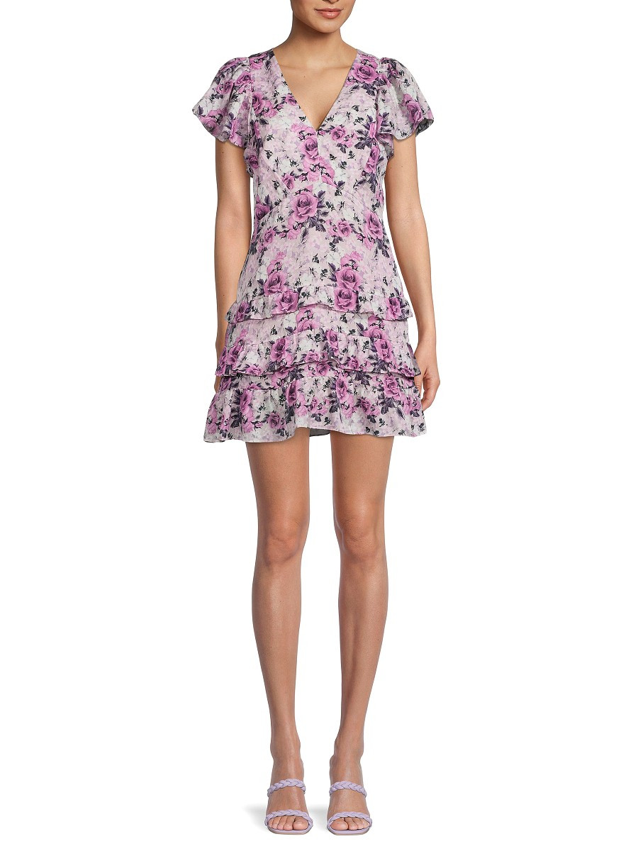 LoveShackFancy Women's Higgins Floral Mini Dress - Pink - Size 12 | Saks Fifth Avenue OFF 5TH