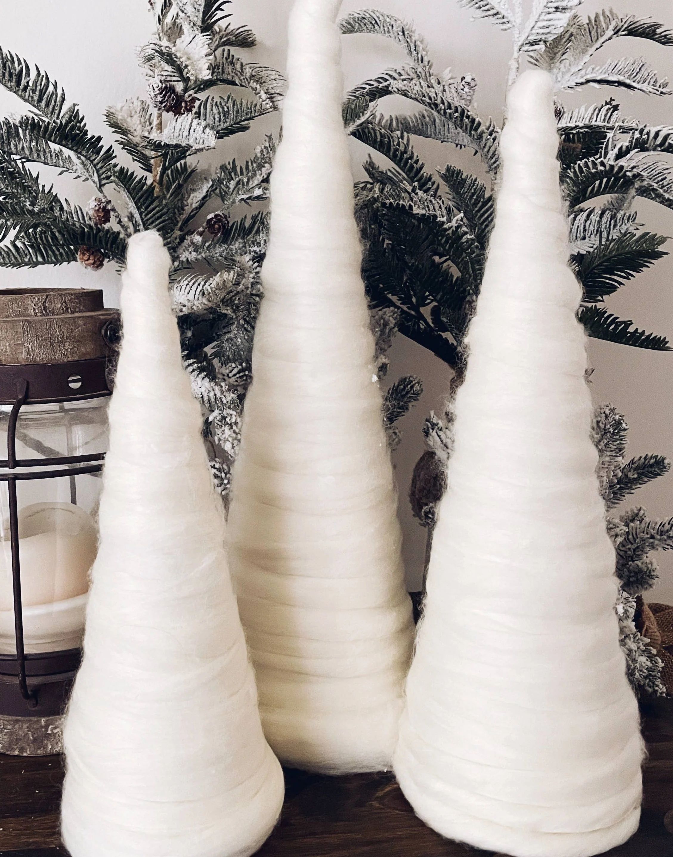 Handmade Ivory Wool Christmas trees | Cloth + Cabin