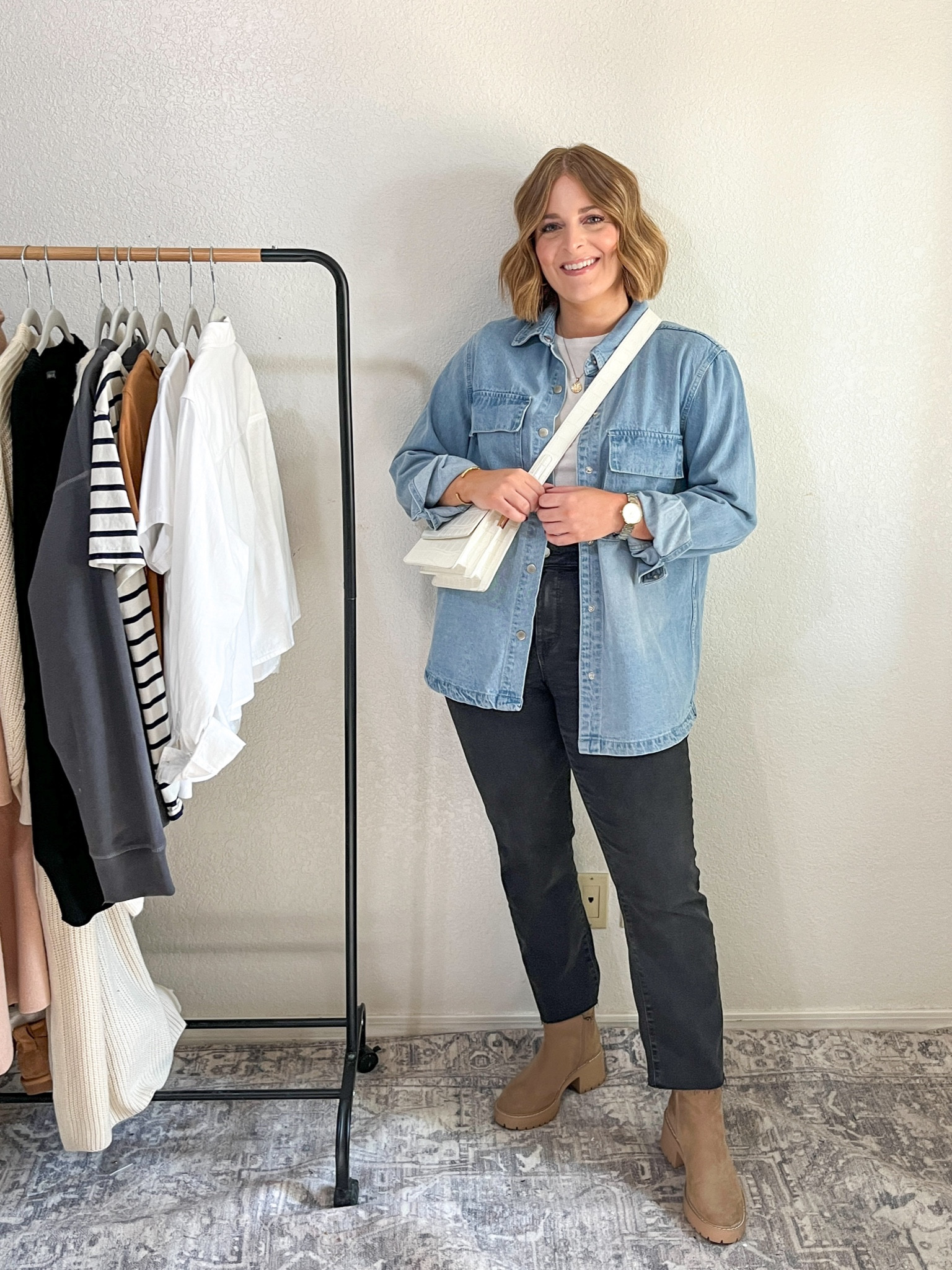 Ways to wear chelsea boots// denim shacket + black jeans

shacket L 
Jeans tts (I cut an inch off the bottom)

#LTKfindsunder50 #LTKmidsize #LTKshoecrush