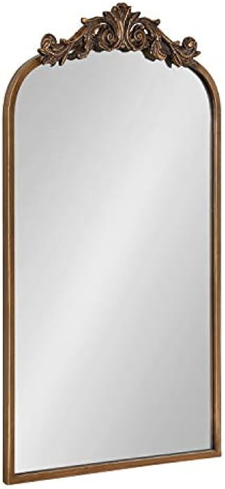Kate and Laurel Arendahl Traditional Arch Mirror, 19" x 30.75" , Gold, Baroque Inspired Wall Deco... | Amazon (US)