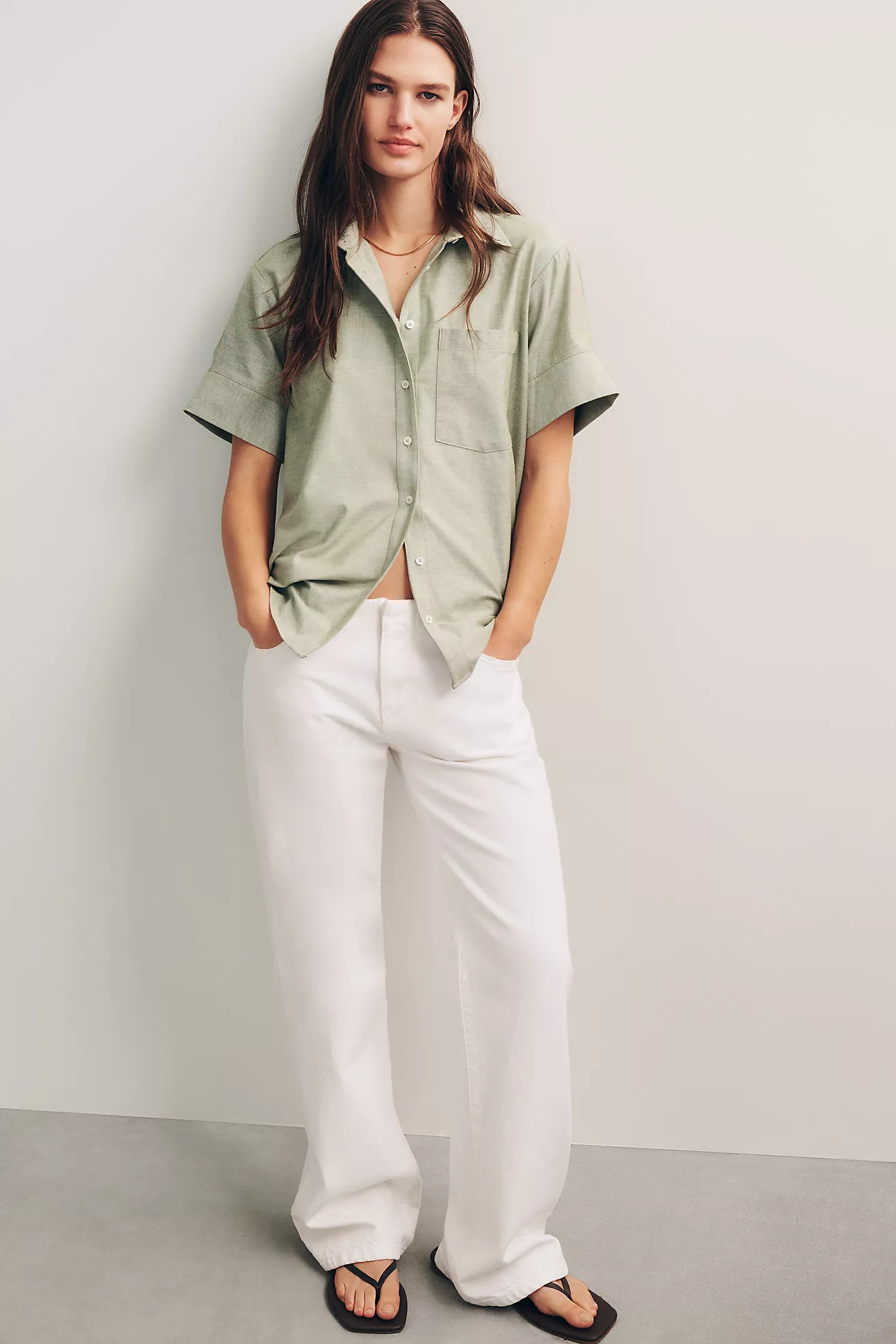 Pilcro Isla Clean-Waist Mid-Rise Stovepipe Jeans | Anthropologie (US)