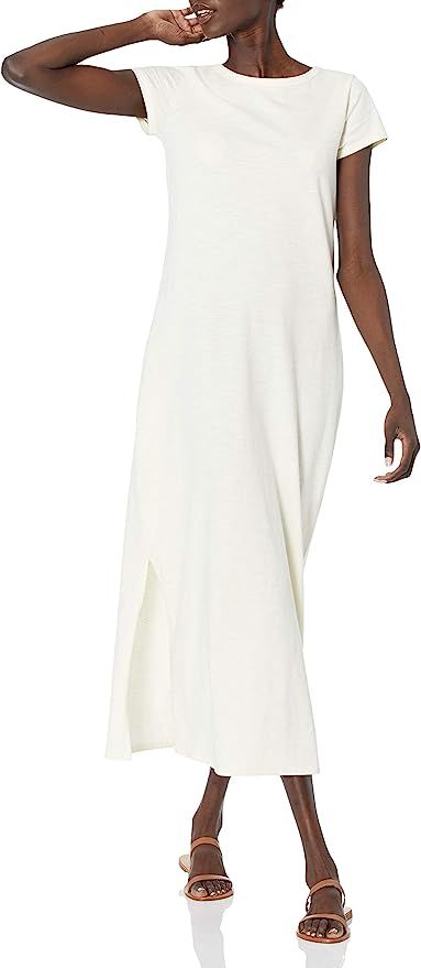 Daily Ritual Women's Lived-in Cotton Relaxed-Fit Short-Sleeve Crewneck Maxi Dress | Amazon (US)