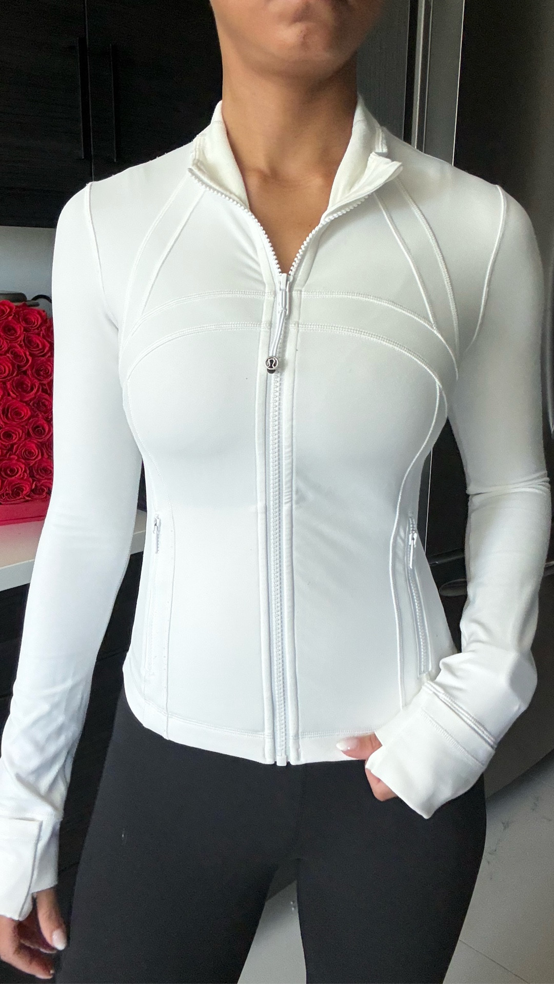 a classic lululemon outfit ! 

define cropped nulu jacket, groove high rise pant, athleisure, petite, lounge, yoga. 

#LTKActive #LTKootd #LTKPetite