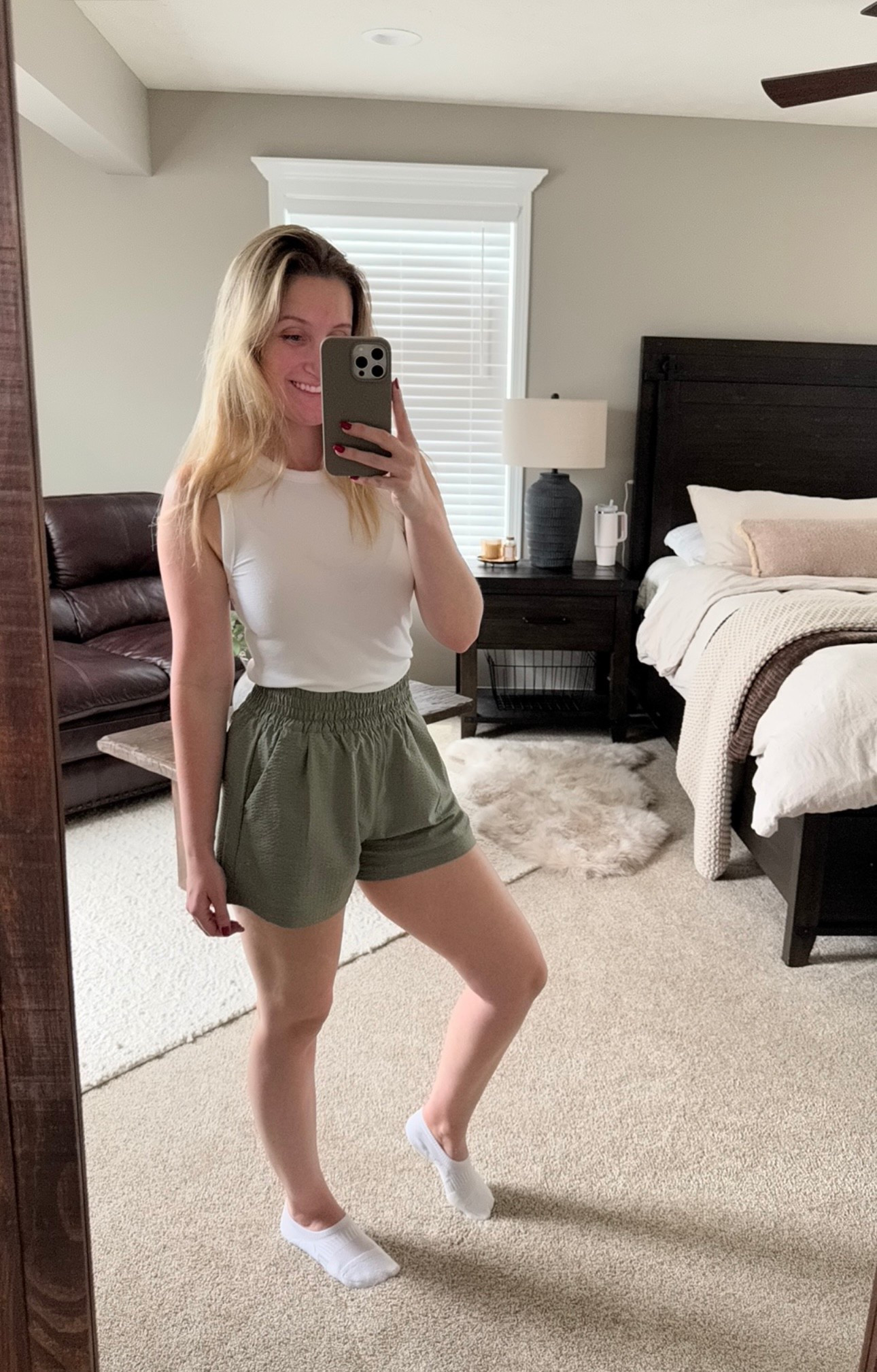 I’ve been living in this outfit lately! Love the color of these shorts! 
Wearing an XS in the shorts & a 6 in the tank! 

#LTKSeasonal #LTKFindsUnder100 #LTKTravel