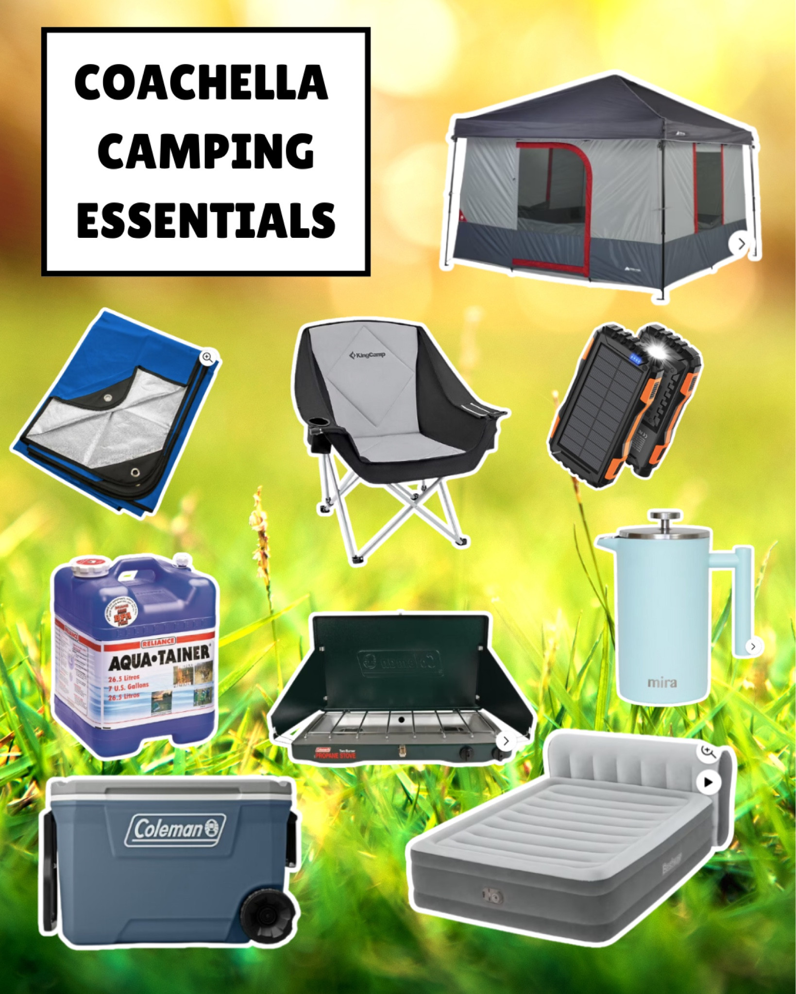 It’s officially Coachella season! We’ll be camping again this year!! Here are som must-haves if you plan on camping too! #coachella #festival #musicfestival #camping #coachellacamping #festivalcamping #coachellaessentials #carcamping 
