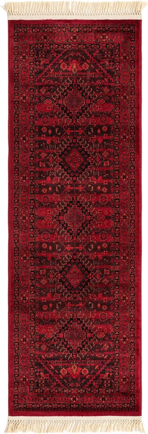 Unique Loom Tekke Collection Area Rug - Sheibani (2' x 6' 1" Runner, Red/ Black) | Amazon (US)