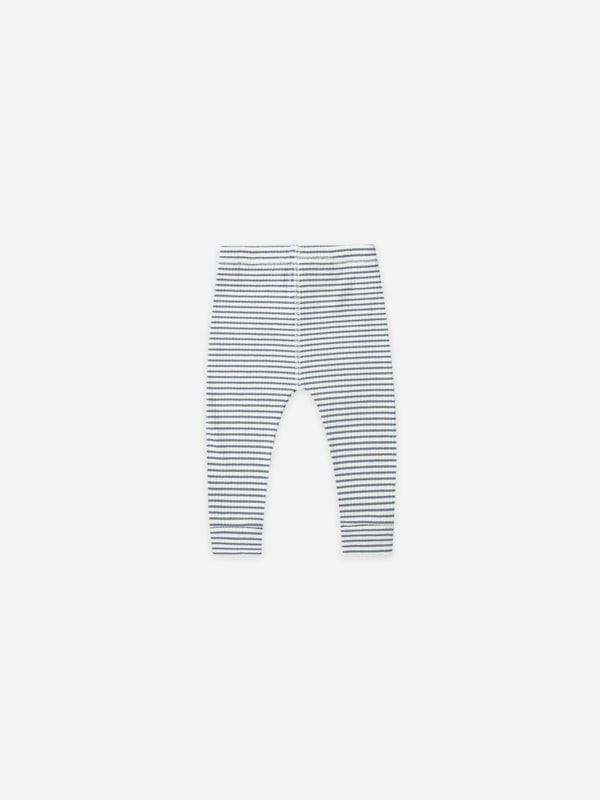 ribbed leggings | indigo stripe | Quincy Mae