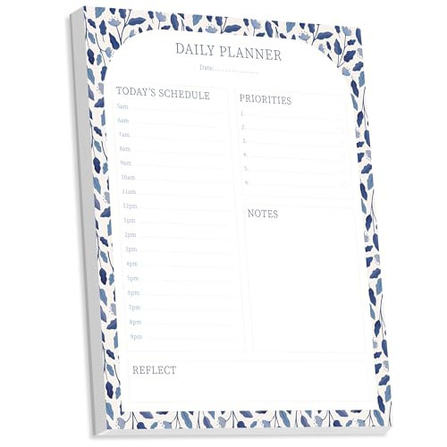 Bliss Collections Daily Planning Pad, To Do List Notebook - Undated Tear-Off Sheets Notepad - Work Calendar, Organizer, Scheduler for Goals, Tasks - Daily Planner (Floral), 8.5" x 11", 50 Sheets | Amazon (US)