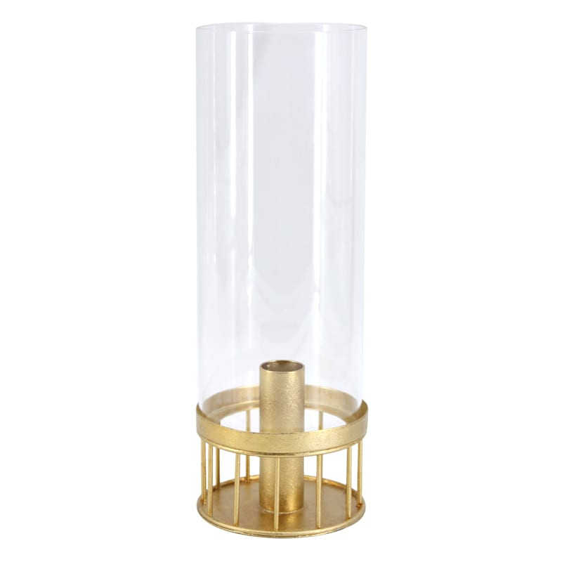 Gold Metal & Glass Lantern, 10.4" | At Home