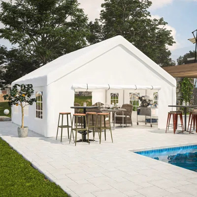 20X20Ft Heavy Duty Party Tent Outdoor Canopy Gazebo With Removable Sidewalls & 2 Storage Bags, Commercial Event Shelter For Wedding, Bbq, Camping, Car | Wayfair North America