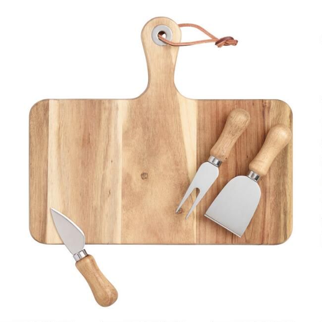 Cheese Knives and Cutting Board 4 Piece Set | World Market